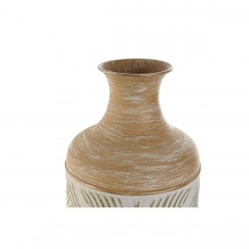 Vaso Home ESPRIT Verde Beige Naturale Metallo Tropicale 18 x 18 x 66 cm