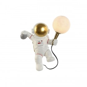 Lampada da Parete Home ESPRIT Bianco Dorato Metallo Resina Moderno Astronauta 26 x 21,6 x 33 cm