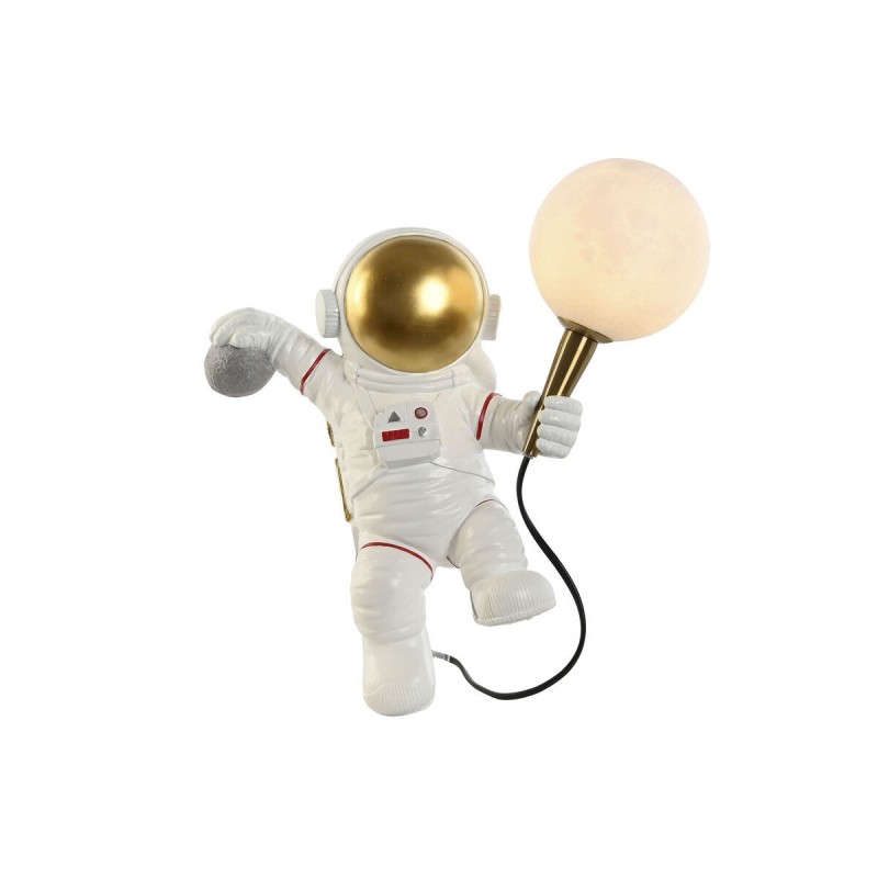 Lampada da Parete Home ESPRIT Bianco Dorato Metallo Resina Moderno Astronauta 26 x 21,6 x 33 cm