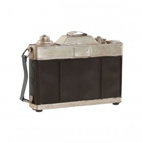 Statua Decorativa Home ESPRIT Marrone Argentato Fotocamera Vintage 23 x 12 x 15 cm