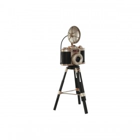 Statua Decorativa Home ESPRIT Nero Argentato Fotocamera Vintage 15 x 17 x 37 cm