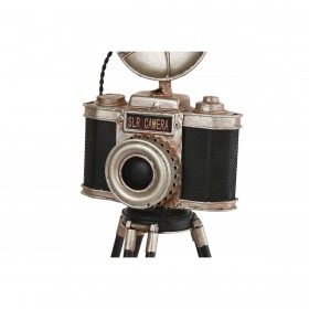 Statua Decorativa Home ESPRIT Nero Argentato Fotocamera Vintage 15 x 17 x 37 cm