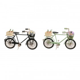 Statua Decorativa Home ESPRIT Nero Menta Bicicletta Vintage 24 x 9 x 13 cm (2 Unità)