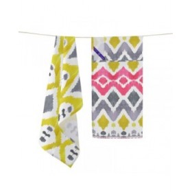 Panno da Cucina HappyFriday Ikat Multicolore 70 x 50 cm (2 Unità)