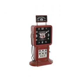 Orologio da Tavolo Home ESPRIT Rosso Metallo gasolinera 18 x 10 x 34 cm
