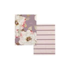 Panno da Cucina HappyFriday White Peonies Multicolore 70 x 50 cm (2 Unità)