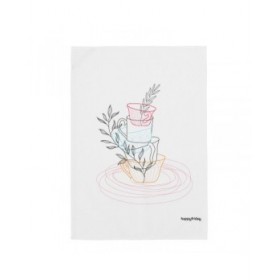 Panno da Cucina HappyFriday Breakfast Multicolore 70 x 50 cm (2 Unità)