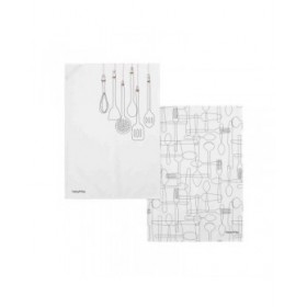 Panno da Cucina HappyFriday Cutlery Multicolore 70 x 50 cm (2 Unità)