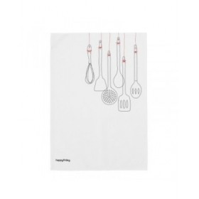 Panno da Cucina HappyFriday Cutlery Multicolore 70 x 50 cm (2 Unità)
