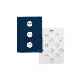 Panno da Cucina HappyFriday Moon Multicolore 70 x 50 cm (2 Unità)