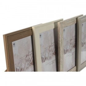 Cornice Portafoto Home ESPRIT Marrone Beige Crema Naturale Cristallo polistirene 26,2 x 1,6 x 31,2 cm