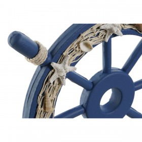 Decorazione da Parete Home ESPRIT Blu Marino Timone Mediterraneo 40,5 x 3 x 40,5 cm