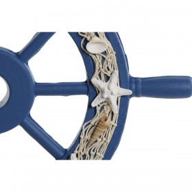 Decorazione da Parete Home ESPRIT Blu Marino Timone Mediterraneo 40,5 x 3 x 40,5 cm