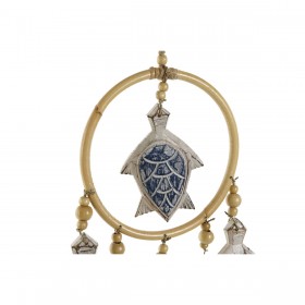 Decorazione pensile Home ESPRIT Azzurro Naturale 25 x 2 x 65 cm (2 Unità)