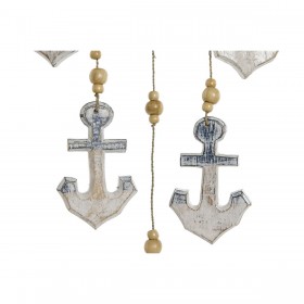 Decorazione pensile Home ESPRIT Azzurro Naturale Mediterraneo 25 x 2 x 60 cm (2 Unità)
