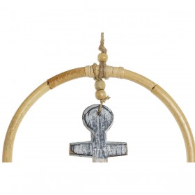 Decorazione pensile Home ESPRIT Azzurro Naturale Mediterraneo 25 x 2 x 60 cm (2 Unità)
