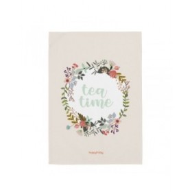 Panno da Cucina HappyFriday Time To Tea Multicolore 70 x 50 cm (2 Unità)
