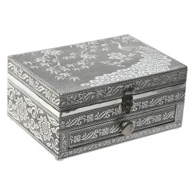Scatola-Portagioie Home ESPRIT Verde Argentato Legno Alluminio 17,5 x 12,5 x 8,5 cm