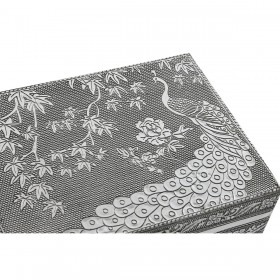 Scatola-Portagioie Home ESPRIT Verde Argentato Legno Alluminio 17,5 x 12,5 x 8,5 cm