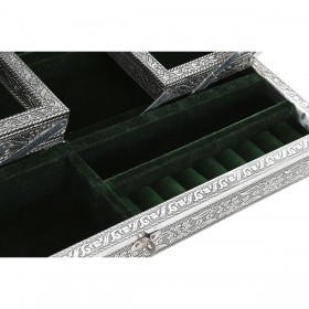 Scatola-Portagioie Home ESPRIT Verde Argentato Legno Alluminio 38 x 20 x 7,5 cm