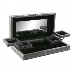Scatola-Portagioie Home ESPRIT Verde Argentato Legno Alluminio 38 x 20 x 7,5 cm