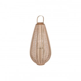 Portacandele Home ESPRIT Marrone Naturale Legno Cristallo 45 x 45 x 85 cm