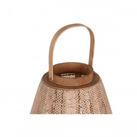 Portacandele Home ESPRIT Marrone Naturale Legno Cristallo 45 x 45 x 85 cm