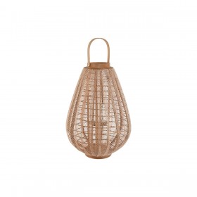 Portacandele Home ESPRIT Marrone Naturale Legno Cristallo 38 x 38 x 56 cm