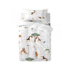 Set di copripiumino HappyFriday Mini savanna Multicolore Culla Neonato 2 Pezzi