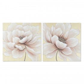 Quadro Home ESPRIT Shabby Chic Papavero 80 x 3 x 80 cm (2 Unità)