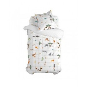 Set di copripiumino HappyFriday Mini savanna Multicolore Singolo 2 Pezzi