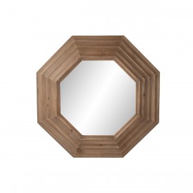 Specchio da parete Home ESPRIT Marrone Naturale Abete Moderno 119 x 9 x 119 cm