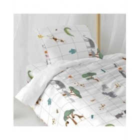 Set di copripiumino HappyFriday Mini savanna Multicolore Singolo 2 Pezzi
