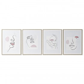 Quadro DKD Home Decor Viso Scandinavo 45 x 2,5 x 60 cm (4 Unità)