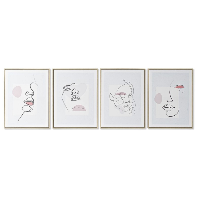 Quadro DKD Home Decor Viso Scandinavo 45 x 2,5 x 60 cm (4 Unità)
