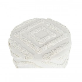 Poggiapiedi DKD Home Decor Bianco Marrone Legno di eucalipto 40 x 40 x 40 cm