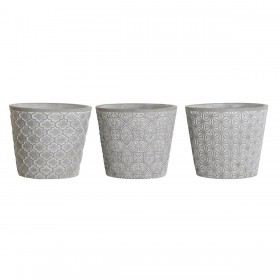 Vaso DKD Home Decor Grigio Cemento 17 x 17 x 14,5 cm (3 Unità)