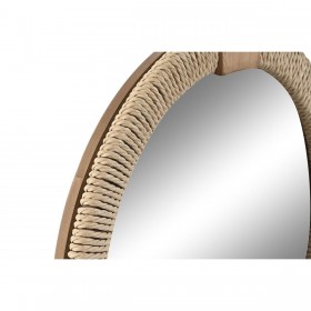 Specchio da parete Home ESPRIT Naturale Corda Abete Specchio Mediterraneo 40 x 3,5 x 50 cm