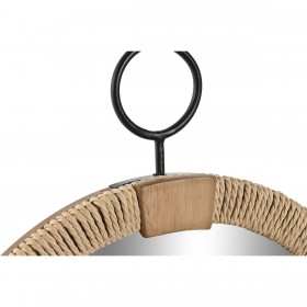 Specchio da parete Home ESPRIT Naturale Corda Abete Specchio Mediterraneo 40 x 3,5 x 50 cm