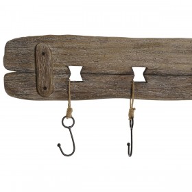 Appendiabiti da parete Home ESPRIT Naturale Metallo Legno di paulownia 99 x 3 x 31 cm