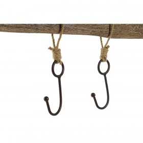 Appendiabiti da parete Home ESPRIT Naturale Metallo Legno di paulownia 99 x 3 x 31 cm