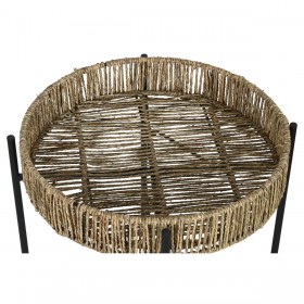 Set di 2 tavoli Home ESPRIT Nero Naturale Metallo 49 x 49 x 44 cm