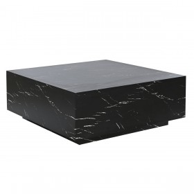 Tavolino da Caffè Home ESPRIT Nero Legno MDF 90 x 90 x 35 cm