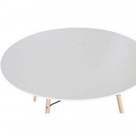 Tavolo da Pranzo Home ESPRIT Bianco Nero Naturale Betulla Legno MDF 120 x 120 x 74 cm