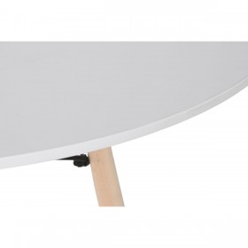 Tavolo da Pranzo Home ESPRIT Bianco Nero Naturale Betulla Legno MDF 120 x 120 x 74 cm