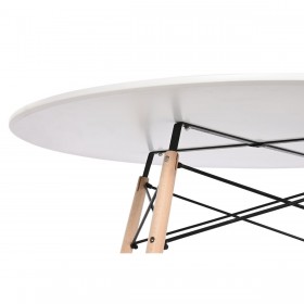 Tavolo da Pranzo Home ESPRIT Bianco Nero Naturale Betulla Legno MDF 120 x 120 x 74 cm
