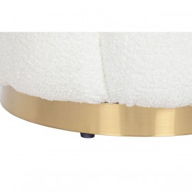 Poggiapiedi Home ESPRIT Bianco Poliestere Metallo 65 x 65 x 35 cm