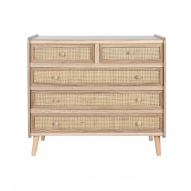 Cassettiera Home ESPRIT Naturale Legno di paulownia 80 x 35 x 77 cm