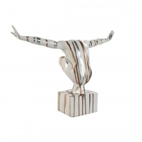 Statua Decorativa Home ESPRIT Bianco Dorato Argentato Uomo 49 x 16 x 33 cm
