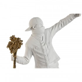 Statua Decorativa Home ESPRIT Bianco Dorato 23 x 12 x 40 cm